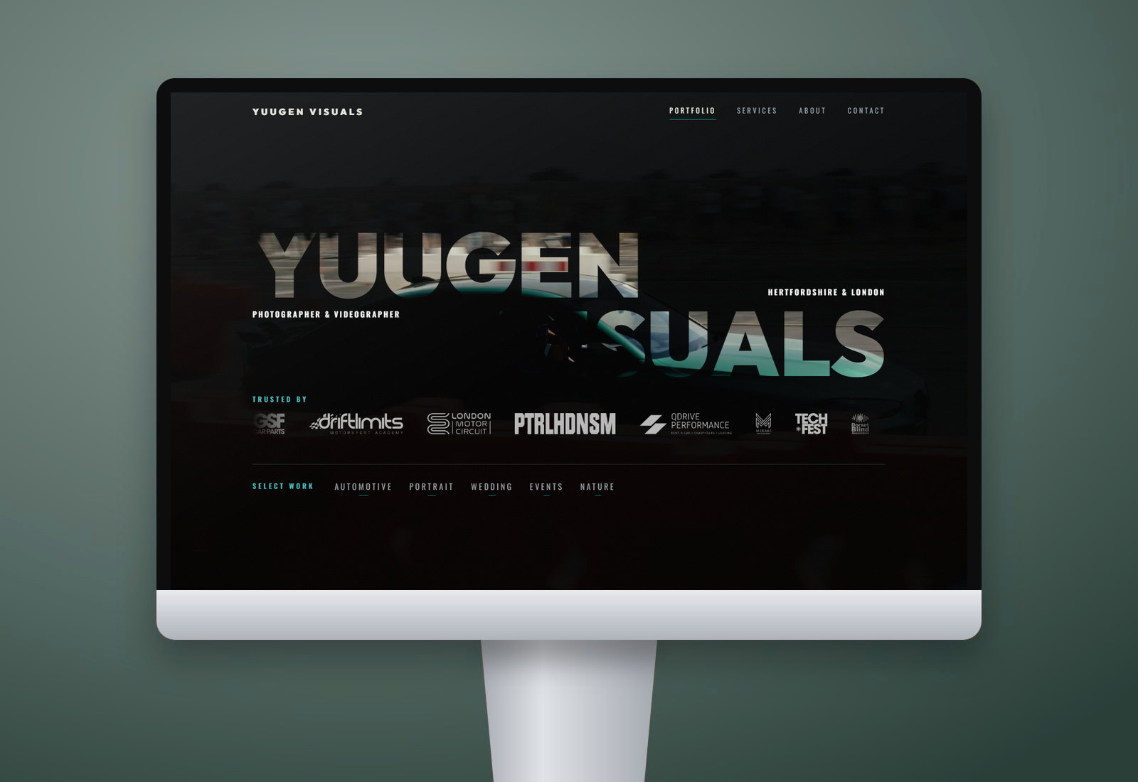 Website design and build for Yuugen Visuals. Photographer & videographer, Herts & London.